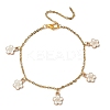 Flower Alloy Enamel Charm Bracelets BJEW-JB12285-02-2