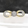 Brass Micro Pave Clear Cubic Zirconia Cuff Rings for Women RJEW-U051-01A-G-1