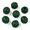 Painted Natural Wood Beehive Beads WOOD-S049-04B-04-1