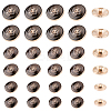 Fingerinspire 30Pcs 3 Style 1-Hole Alloy Enamel Shank Buttons BUTT-FG0001-10-1