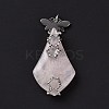 Natural Rose Quartz Pendants G-C243-03P-3