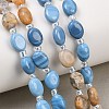 Natural Crazy Agate & Unakite & Quartz Crystal & Synthetic Blue Lace Agate & Lemon Jade Beads Strands G-Z135-A03-1
