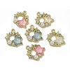 Rack Plating Alloy Rhinestone Pendants PALLOY-F312-03G-1