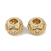 Brass Micro Pave Cubic Zirconia Rondelle European Beads KK-I719-19G-1