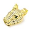Brass Micro Pave Clear Cubic Zirconia Pendants KK-K354-21G-2
