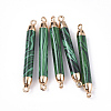 Electroplate Synthetic Malachite Links connectors G-S344-73B-1
