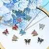 40Pcs 10 Colors Zinc Alloy Rhinestone Pendants RB-ME0001-04-4