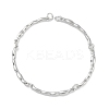 Brass Textured Bar Link Chain Bracelet Making KK-U020-04P-1