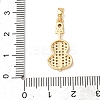Brass Micro Pave Clear Cubic Zirconia Pendants KK-C249-02G-3