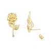 Brass Rose of Life Stud Earrings for Women EJEW-P205-02G-3