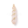 Natural Rose Quartz Pointed Pendants PALLOY-JF01703-02-1