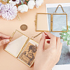 Rectangle Mini Brass Wall Hanging Photo Frame for Pressed Flower with Chain ODIS-WH0061-05AG-3
