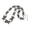 Tibetan Style Alloy Graduated Fish Link Chain Necklaces for Women NJEW-C102-01AS-2