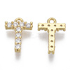 Brass Micro Pave Cubic Zirconia Charms KK-T060-05-T-G-NF-2