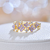 Brass Pave Cubic Zirconia and Enamel Cuff Rings FS-WGD0ACD-05-1