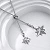 304 Stainless Steel Star Lariat Slider Necklaces NJEW-R026-14P-1