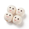 (Defective Closeout Sale: Wood Textured and Stain) Natural Wood Printed European Beads WOOD-XCP0001-66-4