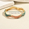 Zinc Alloy Enamel Irregular Wave Open Hinged Cuff Bangles for Women Daily Wear XR9977-1-2