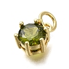 Brass Pave Cubic Zirconia Pendants KK-V002-23G-03-2