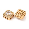 Brass Micro Pave Clear Cubic Zirconia Beads LS-KK-S389-29G-2