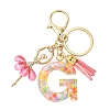 Letter A~Z Transparent Glitter Resin Pendant Keychains KEYC-FZ00024-07-1