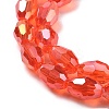 Transparent Electroplate Glass Beads Strands EGLA-A037-T6x8mm-B09-3