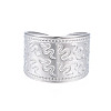 Non-Tarnish 304 Stainless Steel Snake Pattern Open Cuff Ring RJEW-S405-257P-2