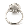 Oval with Saint Rack Plating Brass Adjustable Rings for Women RJEW-I105-03P-01-3