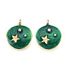 304 Stainless Steel Pave Crystal Rhinestone and Enamel ABS Imitation Pearl Pendants STAS-T069-79-1