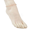 304 Stainless Steel & Natural Agate(Dyed & Heated) Faceted Round Link Chain Anklets AJEW-AN00747-03-3
