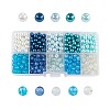 Mixed Baking Paint Crackle Glass & Glass Pearl Bead Sets HY-X0009-6mm-03-1