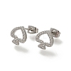304 Stainless Steel Micro Pave Clear Cubic Zirconia Stud Earrings EJEW-H018-02P-02-2
