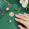 4Pcs 2 Colors Ion Plating(IP) 304 Stainless Steel Oval Chunky Open Cuff Ring Findings RJEW-UN0001-23-2