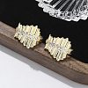 Brass Clear Cubic Zirconia Hoop Earrings EJEW-Q014-17G-4