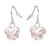 Plastic Pearl Butterfly Dangle Earrings EJEW-JE05028-03-2