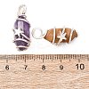 Gemstone Double Terminal Pointed Pendants PALLOY-JF01832-2