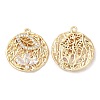 Brass Micro Pave Cubic Zirconia Pendants KK-C028-39G-1