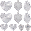 12Pcs 6 Styles 304 & 201 Stainless Steel Pendants STAS-SC0010-06-1