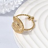 Conch 304 Stainless Steel Open Finger Rings for Women RJEW-A091-16G-3
