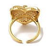 Brass Micro Pave Cubic Zirconia Cuff Rings for Women RJEW-G325-06G-3