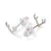 Anti-Tarnish Rhodium Plated Antler Shape 999 Fine Silver Stud Earrings for Women EJEW-S215-07P-2