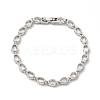 Clear Cubic Zirconia Teardrop Link Chain Bracelet BJEW-E073-03P-4