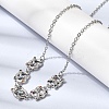 Brass Micro Pave Cubic Zirconia Knot Pendant Necklaces NJEW-B157-08P-02-3