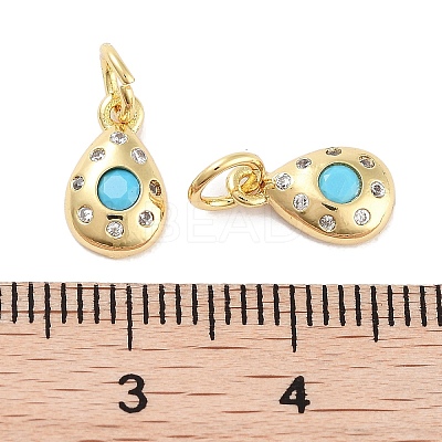 Brass Micro Pave Cubic Zirconia Charms KK-C051-02G-02-1