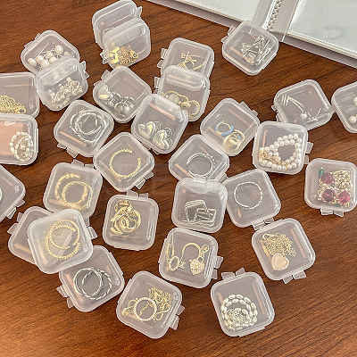 Mini Transparent Plastic Beads Containers X-PW-WG74209-01-1