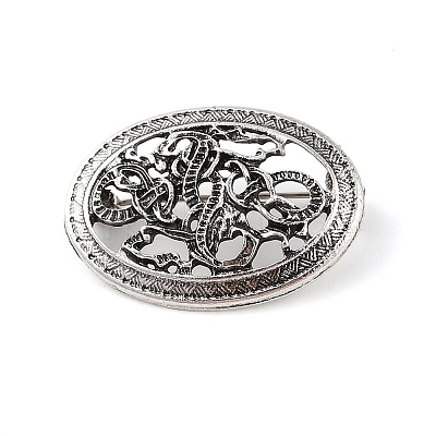 Tibetan Style Alloy Brooches JEWB-O016-03F-AS-1