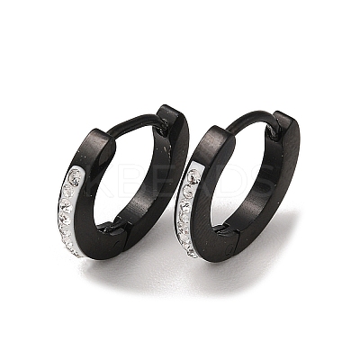 3 Pairs 3 Styles 304 Stainless Steel Clay Crystal Rhinestone Huggie Hoop Earrings for Women EJEW-K279-08A-P-1