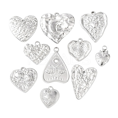 10Pcs 304 Stainless Steel Pendants STAS-P432-10P-1