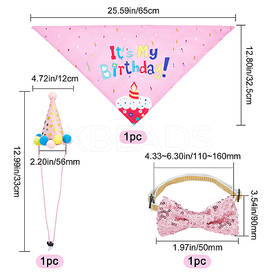 Pet Birthday Paper Props Set Decorations AJEW-WH0241-18A-1