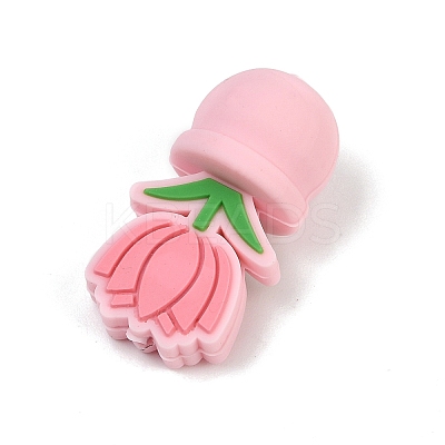 Flower Food Grade Silicone Focal Beads LS-SIL-A011-03B-01-1